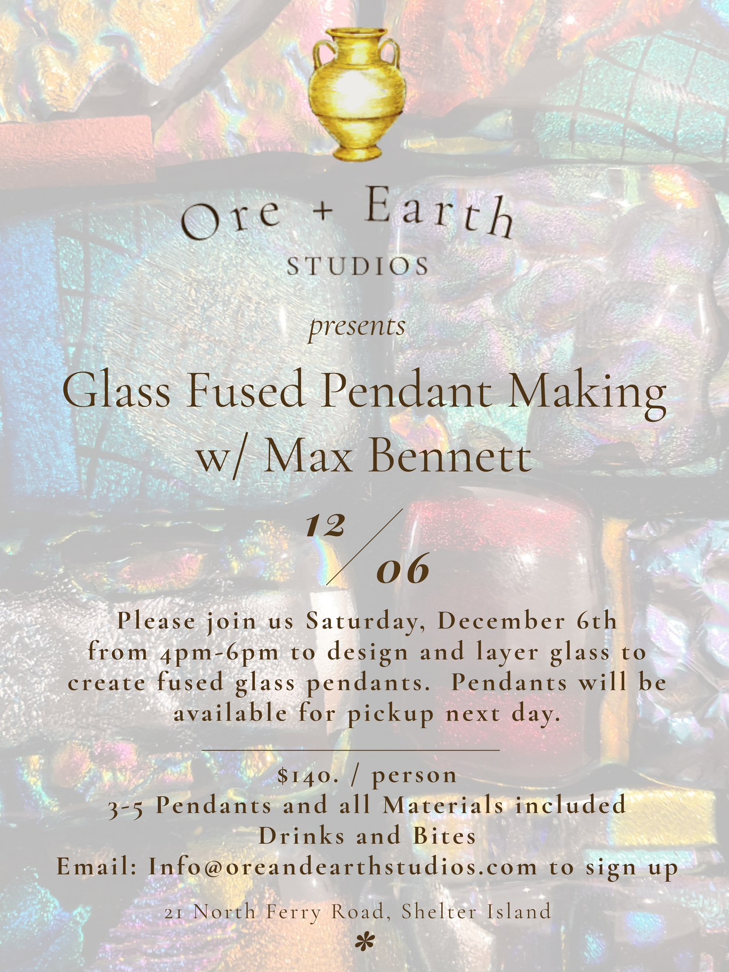 Fused Glass Pendant Making w/ Max Bennett Saturday December 6th