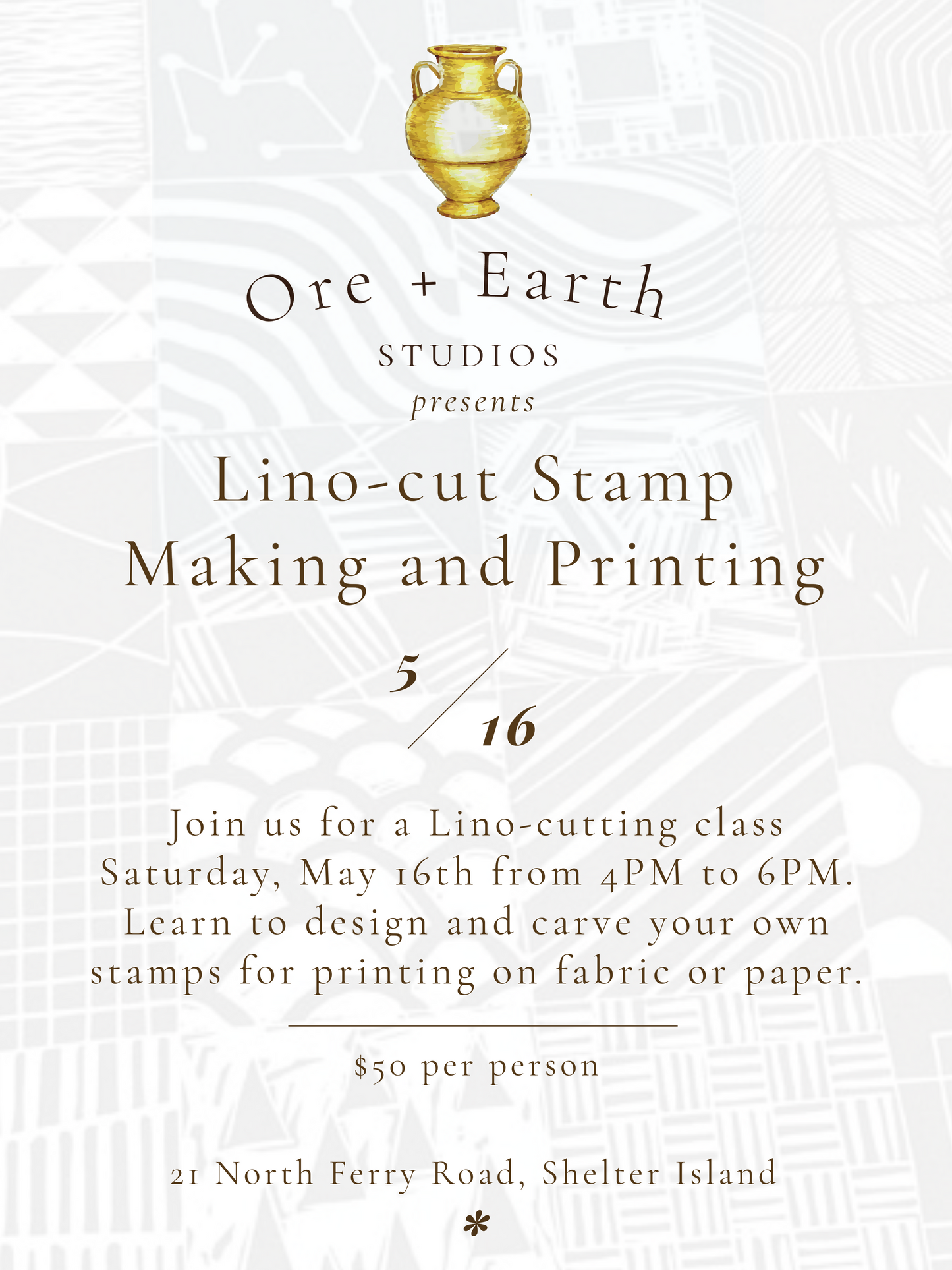 Lino Cut and Stamp Making - May 16th