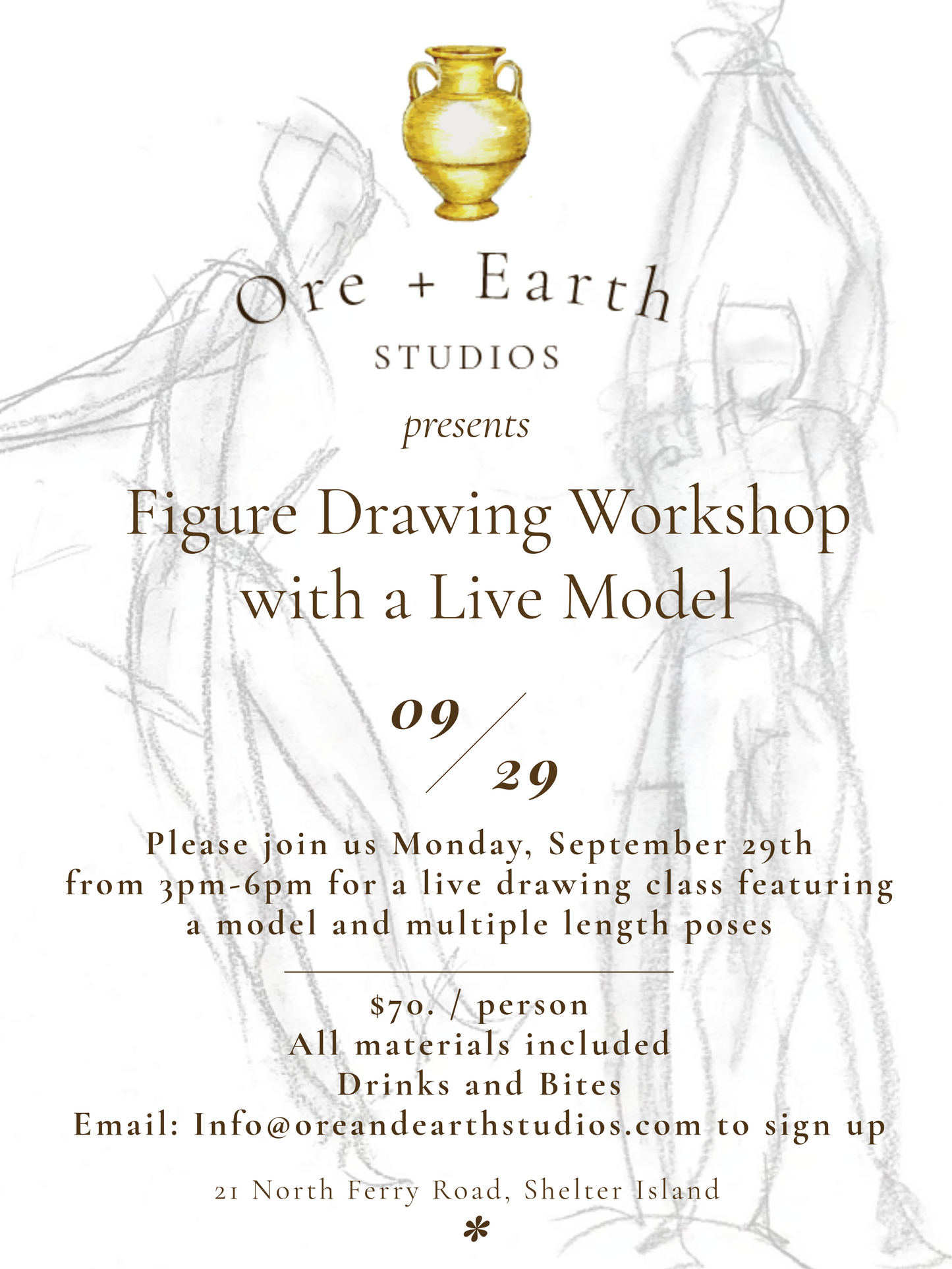 Live Figure Drawing Workshop w/ Pauline Fink Monday September 29th